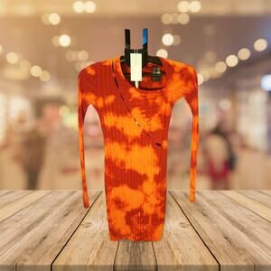 Cotton Citizen Verona Cut Out‎ Mini Dress Orange Ripple S Small NWT